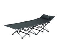 Outsunny Brandina da Campeggio Pieghevole Grigio 188x64.5x53 cm con Tasca