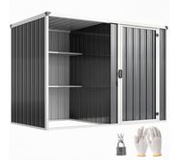 Outsunny Capanno da Giardino con Porta Bloccabile 231x125x162 cm Grigio Scuro