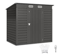Outsunny Capanno da giardino in metallo 2,3 m² Capanno da giardino 191 x 130 x 166,5 Capanno per attrezzi con guanti, porta con serratura e 2 bocchette di ventilazione - grigio