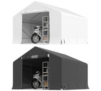 Outsunny Capanno da Giardino Tenda Garage Impermeabile 3x3m Metallo e PE Grigio