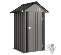 Outsunny Capanno Metallo 4'x4' con Porta Bloccabile, Grigio Chiaro