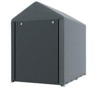 Outsunny Garage Moto per Esterno Portaoggetti Anti UV con Ingresso a Zip, Tenda Garage per Biciclette e Attrezzi in Metallo Zincato e Tessuto PE, 120x179x165 cm, Grigio Scuro