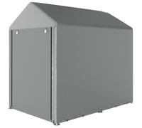 Outsunny Capanno porta attrezzi in metallo zincato e PE con ingresso a zip 120x179x165 cm