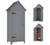 Outsunny Capanno Porta Attrezzi da Giardino 77.5x54.2x179.5cm Grigio