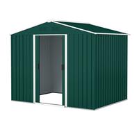 Outsunny Capanno Porta Attrezzi in Acciaio con 2 Porte Scorrevoli Verde