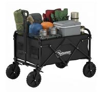 Outsunny Carrello 90L con Manico Regolabile, Nero