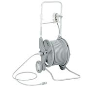 Outsunny Carrello Avvolgitubo Giardino Ruote 1/2" x 45m Grigio | Carrello avvolgitubo, Ugello 2 modalità, Adattatori rubinetto, Maniglia riavvolgimento, Irrigazione esterna, Pulizia