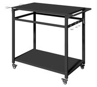 Outsunny Carrello Barbecue Portasacchi e Ganci, Nero