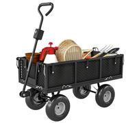 Outsunny Carrello da Esterno con Sacca Portaoggetti e Pareti Rimovibili Verde