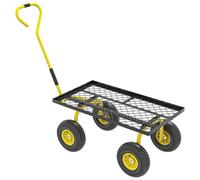 Outsunny Carrello da Esterno in Acciaio con Capacità 150 kg Giallo e Nero