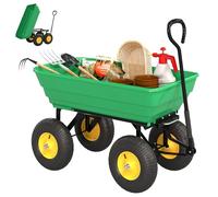 Outsunny Carrello da Giardino 75L 109x52x94 cm Verde Scuro