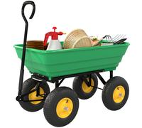 Outsunny Carrello da Giardino in Acciaio e PP con Vasca Ribaltabile