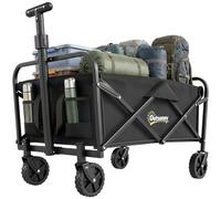Outsunny Carrello da Giardino da 62L con Ruote Girevoli 76x48x86 cm Nero