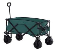 Outsunny Carrello da Giardino da Carico max 70kg con 4 Ruote, Carrello Spiaggia Pieghevole in Acciaio e Tessuto Oxford con Maniglia Telescopica Regolabile, per Giardino Campeggio, 108x55 cm, Verde