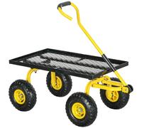 Outsunny Carrello da Giardino in Acciaio con Capacità 150 kg Giallo e Nero