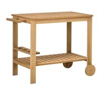 Outsunny Carrello da Giardino in Ferro con Manico per Bevande e Barbecue, 2 Ripiani e Portabottiglie 95x47x74 cm