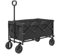Outsunny Carrello da Giardino Pieghevole 160L con Manico Regolabile Nero