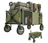 Outsunny Carrello da Giardino Spiaggia Pieghevole 125L 108x55x93 cm Verde