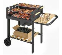 Outsunny Carrello Griglia a Carbone Mobile 99.5x58x82 cm Nero