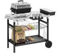 Outsunny Carrello per Barbecue con 2 Ruote, 85x50x90 cm, Nero