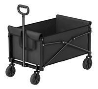 Outsunny Carrello Pieghevole da Giardino con Maniglia Regolabile, Nero