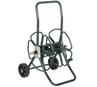 Outsunny Carrello tubo da giardino su ruote 30m Ø16mm Metallico Verde | Carrello avvolgitubo, avvolgitubo, maniglia antiscivolo