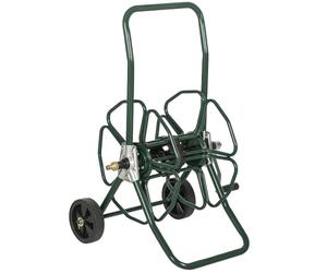 Outsunny Carrello tubo da giardino su ruote 30m Ø16mm Metallico Verde | Carrello avvolgitubo, avvolgitubo, maniglia antiscivolo