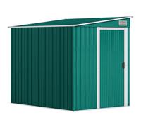 Outsunny Casetta da Giardino con Base, Porta Scorrevole e Tetto Inclinato, Capanno Attrezzi in Metallo, 1.5x2m, Verde Aosom Ital