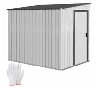 Outsunny Casetta Attrezzi in Metallo 1.5x2m Porta Scorrevole e Tetto Inclinato