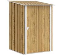 Outsunny Casetta da Giardino 0.92m², Marrone Chiaro Effetto Legno