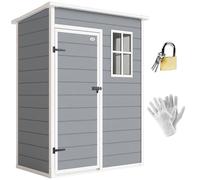 Outsunny Casetta da Giardino 1.14m² in PP e Alluminio con Pavimento Grigio