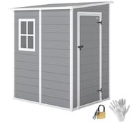 Outsunny Casetta da Giardino 1.54m² in PP e Alluminio con Pavimento Grigio