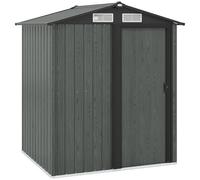 Outsunny Casetta da Giardino 1.7m² con Kit Fondazione Grigio Effetto Legno