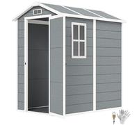 Outsunny Casetta da Giardino 2.1m² in PP e Alluminio con Pavimento Grigio