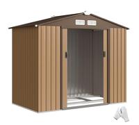 Outsunny Casetta da Giardino 2.5m² Basamento 213x130x185 cm Giallo
