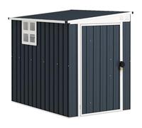 Outsunny Casetta da Giardino 2.6m² Finestra Trasparenti Grigio Scuro