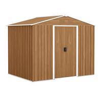Outsunny Casetta da Giardino 3.6m² Capanno Marrone Scuro Effetto Legno