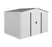 Outsunny Casetta da Giardino con Doppie Porte Scorrevoli, in Acciaio e PP, 277x195x192cm, Argento Aosom