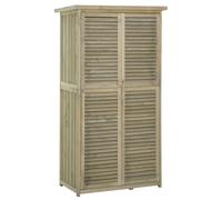 Outsunny Casetta da Giardino con Tetto Impermeabile, Armadio da Esterno Porta con 4 Scompartimenti in Legno, 87x46.5x160cm, Grigio Aosom Italy