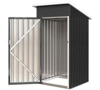 Outsunny Casetta da Giardino in Acciaio 107.5x91x185 cm Grigio Scuro
