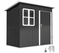Outsunny Casetta da Giardino in Acciaio Porta con Blocco e Finestra 2.2x1.3m