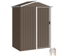 Outsunny Casetta da Giardino in Acciaio 1.1m² con Porta Scorrevole Bloccabile, 136x87x179 cm, Verde Aosom Italy