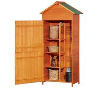 Outsunny Casetta da Giardino in Legno con 2 Ante da Esterno 84x52x188cm