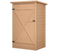 Outsunny Casetta da Giardino in Legno di Abete Impermeabile, Capanno Attrezzi da Esterno 75x56x115cm Aosom