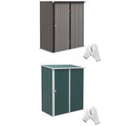 Outsunny Casetta da Giardino in Acciaio Porta Attrezzi con Catenaccio, 161.5x94.5x196cm, Verde Aosom Italy