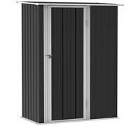 Outsunny Casetta da Giardino Porta Utensili in Lamiera di Acciaio, Capanno da Giardino in Acciaio con Porte, 142x84x189cm, Grigio