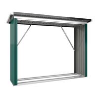 Outsunny Casetta per Legna di Acciaio Zincato con Base Sollevata e Tetto Inclinato 213x66,5x150 cm Verde Aosom Italy