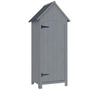 Outsunny Casetta Porta Attrezzi in Legno a 3 Mensole con Tetto Impermeabile in Bitume, 77.5x54.2x179.5 cm, Grigio Aosom Italy
