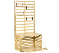 Outsunny Cassapanca da Esterno con Traliccio e 4 Ripiani in Legno 80x45x160 cm