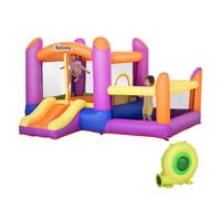 Outsunny Castello Gonfiabile Gioco per Bambini con Scivolo e Piscina per Giardino, Multicolor, 280x 250x170cm Aosom